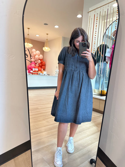 Sutton Black Denim Dress