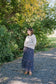 +Rina Floral Tiered Skirt in Navy - Lettie Boutique