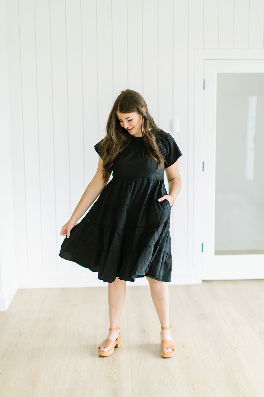 Alexi Midi Dress in Black