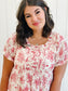 Raina Floral Midi Dress in Red