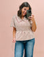 Aubrey Plaid Peplum Blouse