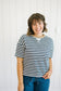 Kit Stripe Colorblock Tee in Navy - Lettie Boutique
