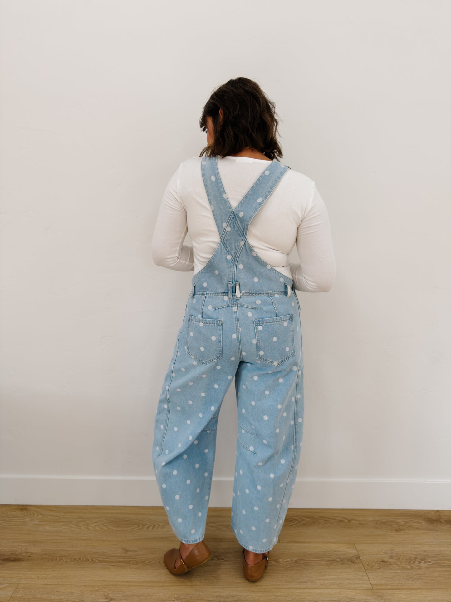 Inka Polka Dot Overalls in Denim - Lettie Boutique
