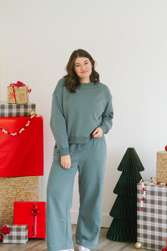 DOORBUSTER: Felicity Fleece Set in Ash Jade
