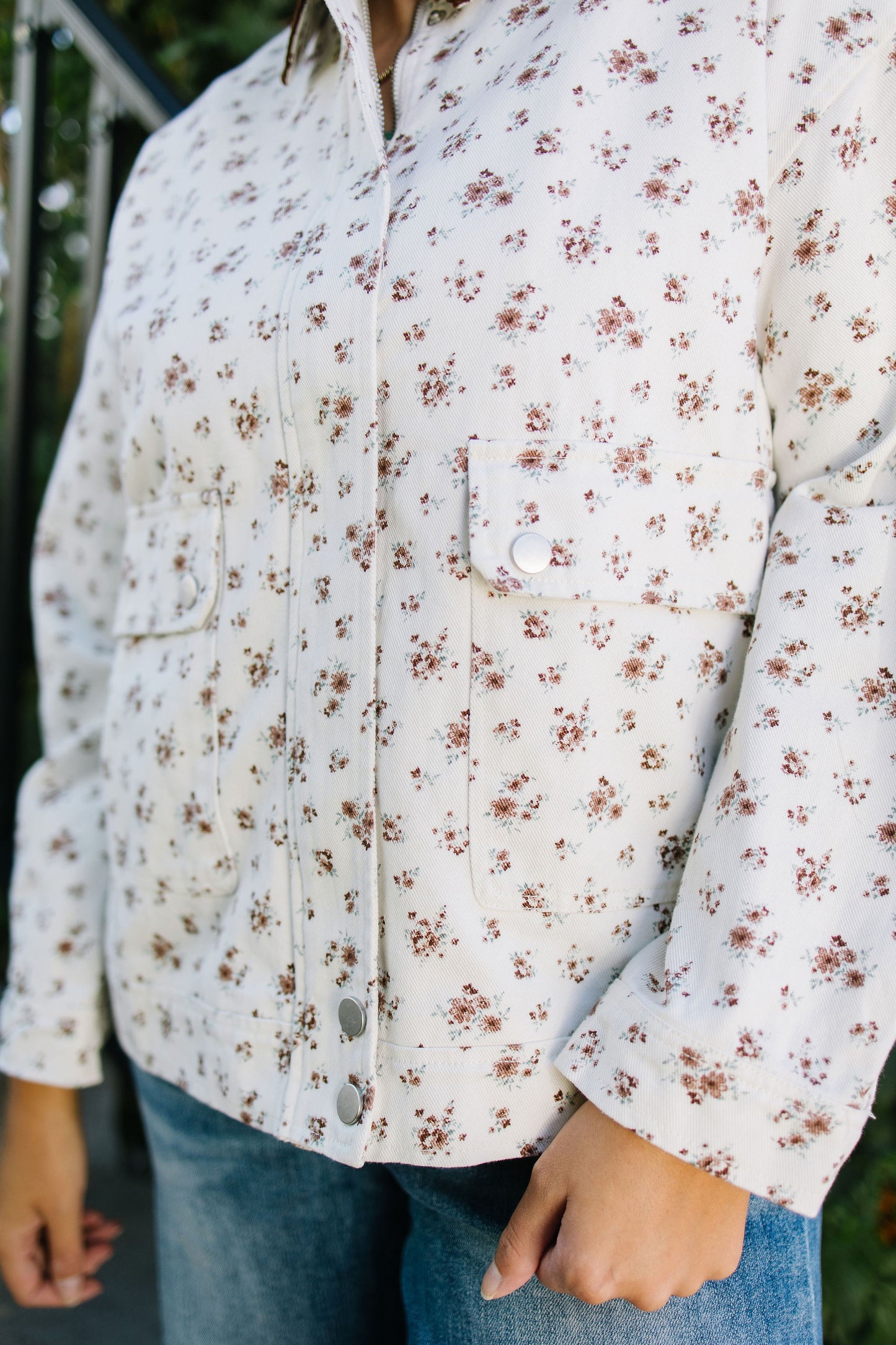 Liana Floral Corduroy Denim Jacket
