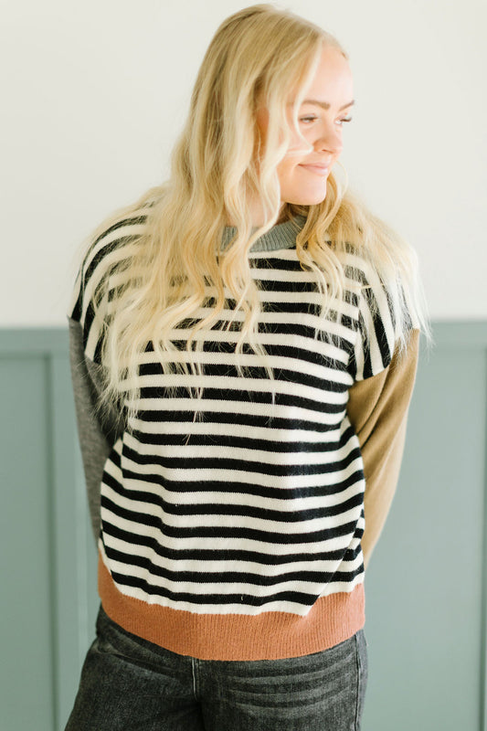GiGi Colorblock Striped Pullover