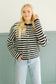 James Button Cardigan in Black Stripe