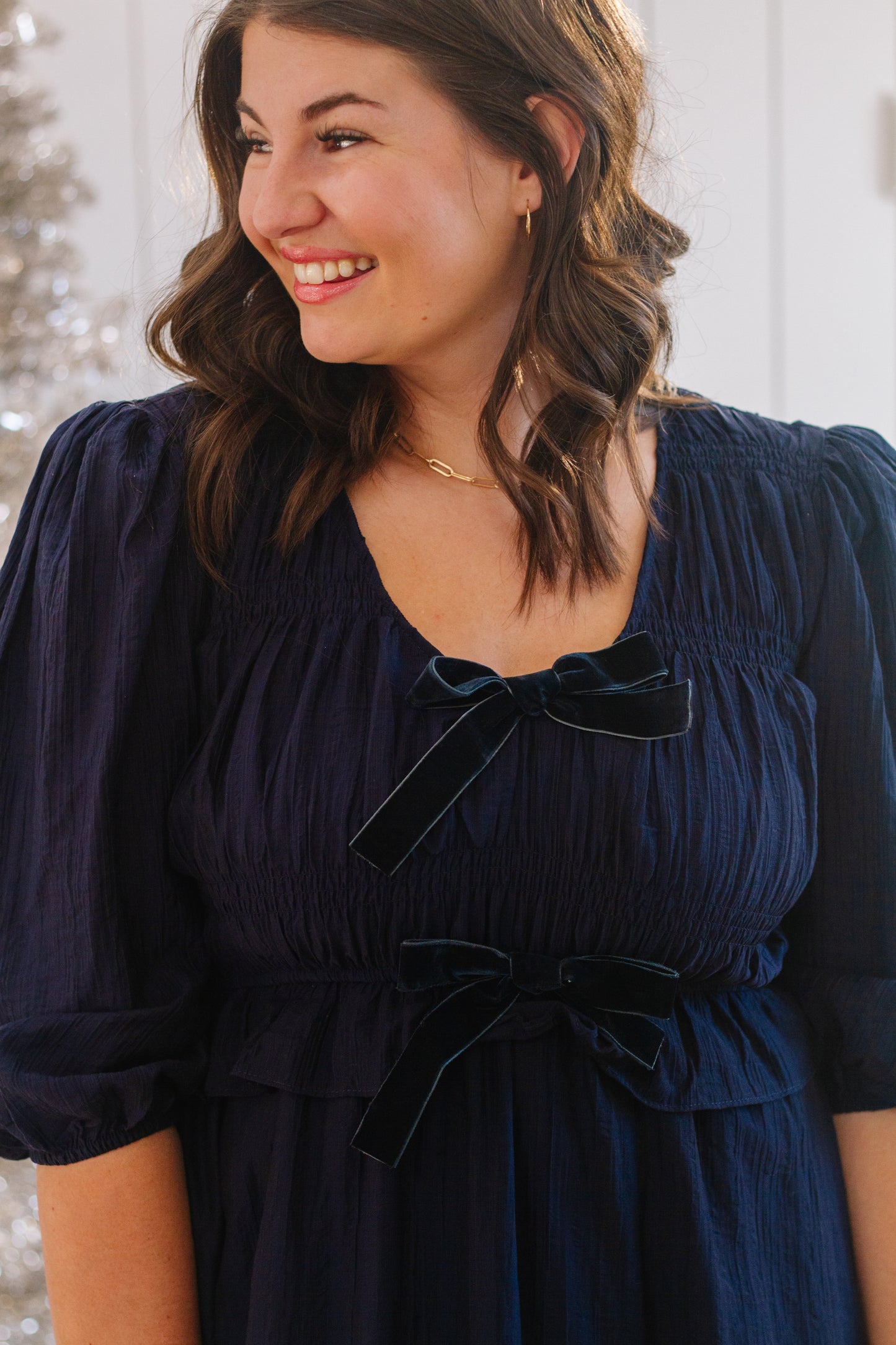 Aisla Midi Dress in Navy