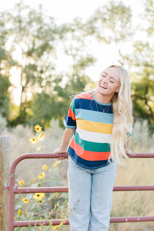 Storia Striped Tee in Mustard