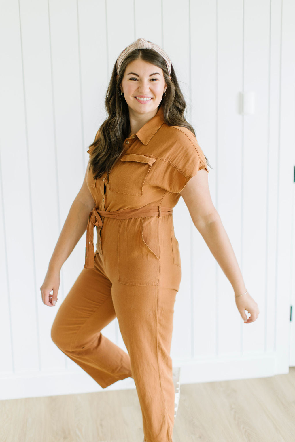 Tinsley Jumpsuit in Cognac