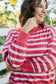 Lydia Striped Knit Top in Red