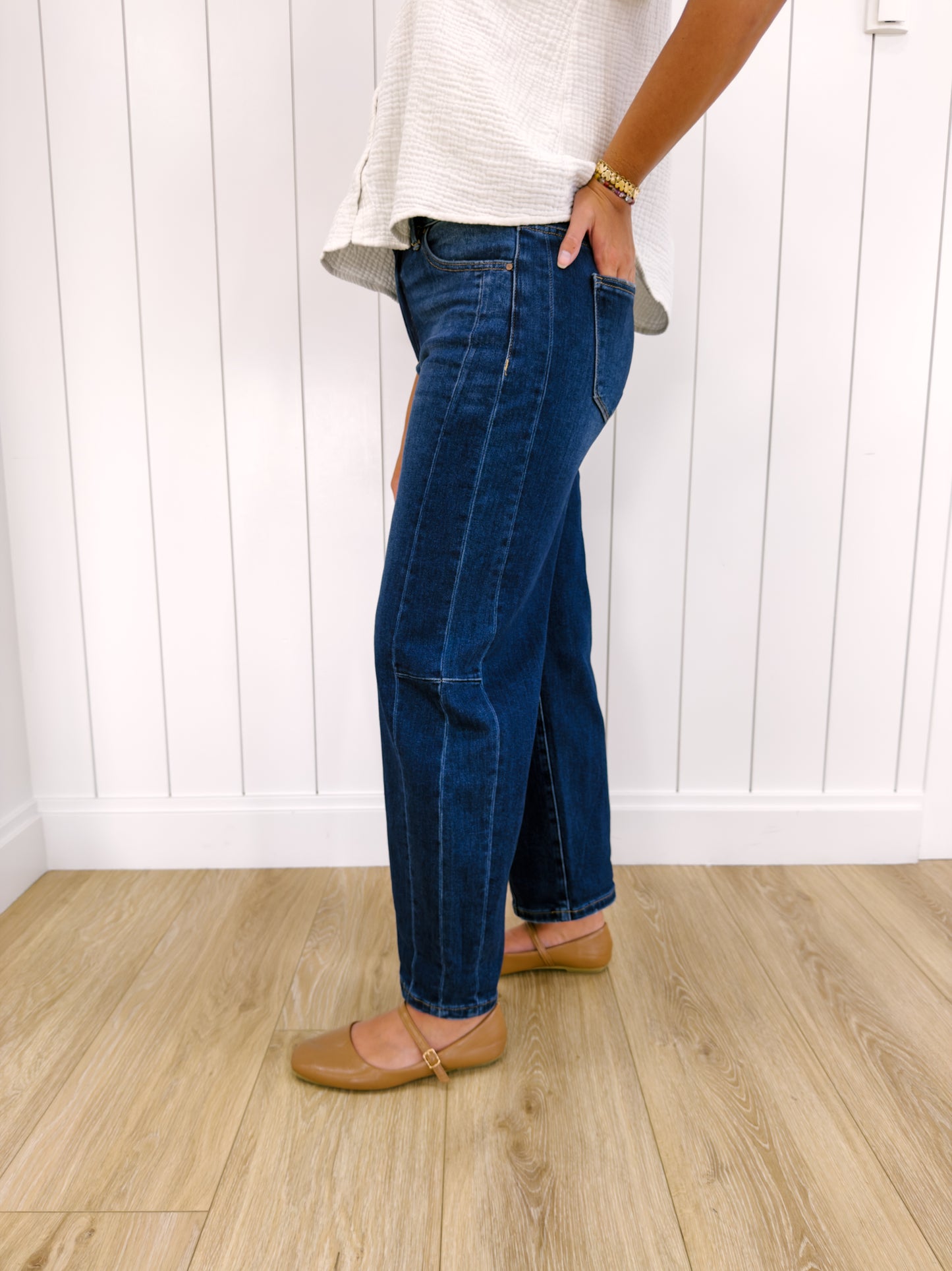 McCarthy Barrel Jeans Dark Wash - Lettie Boutique