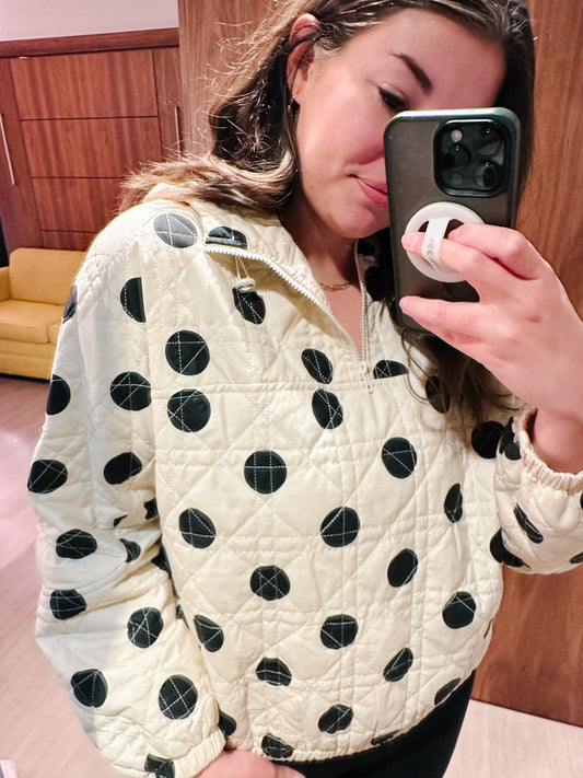 Elara Polka Dot Half Zip