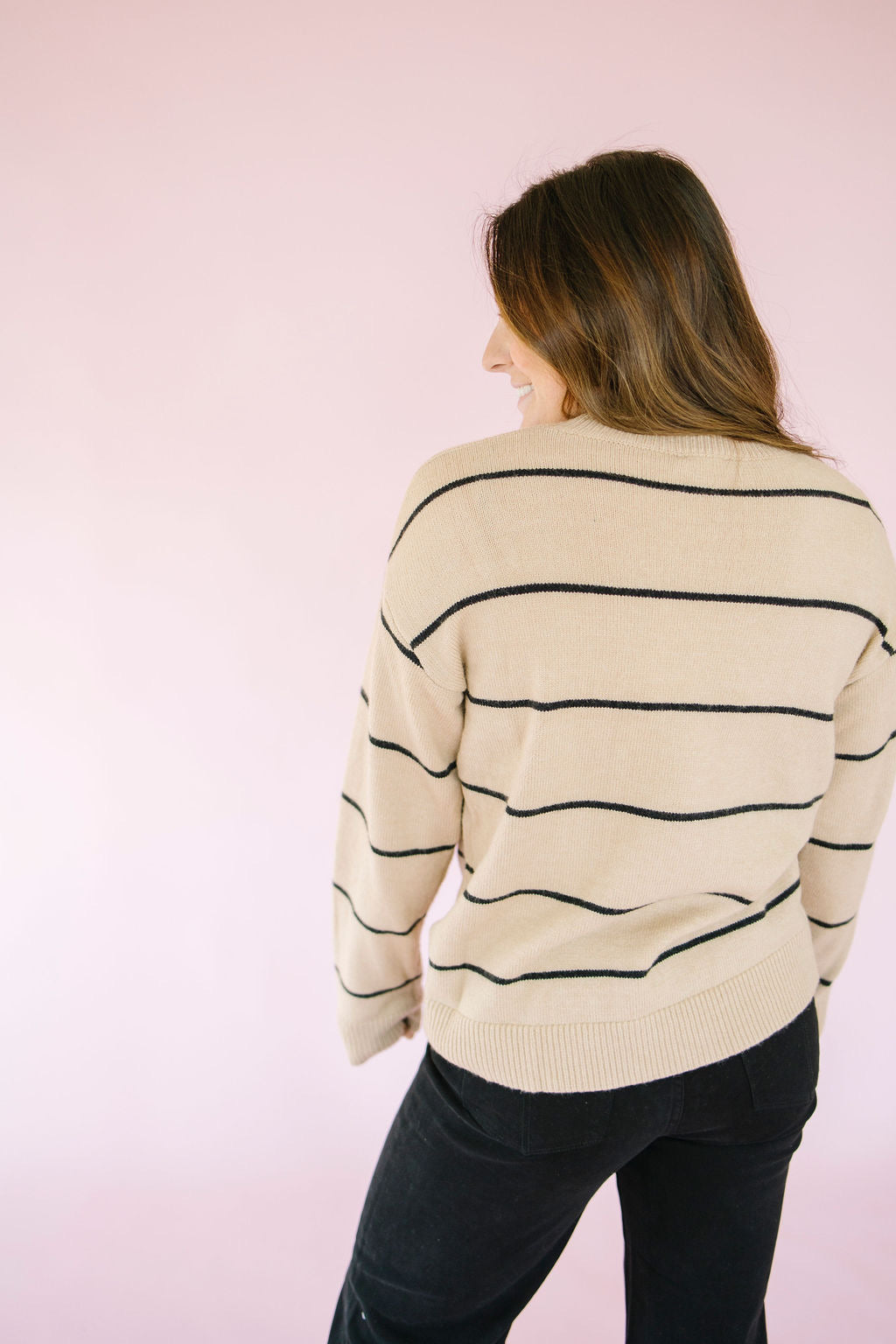 Shay Striped Sweater in Sand