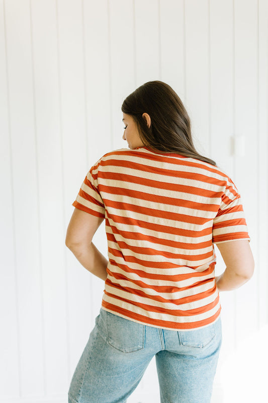 Max Stripe Tee in Rust