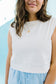 *Milana Sleeveless Denim Top in White - Lettie Boutique