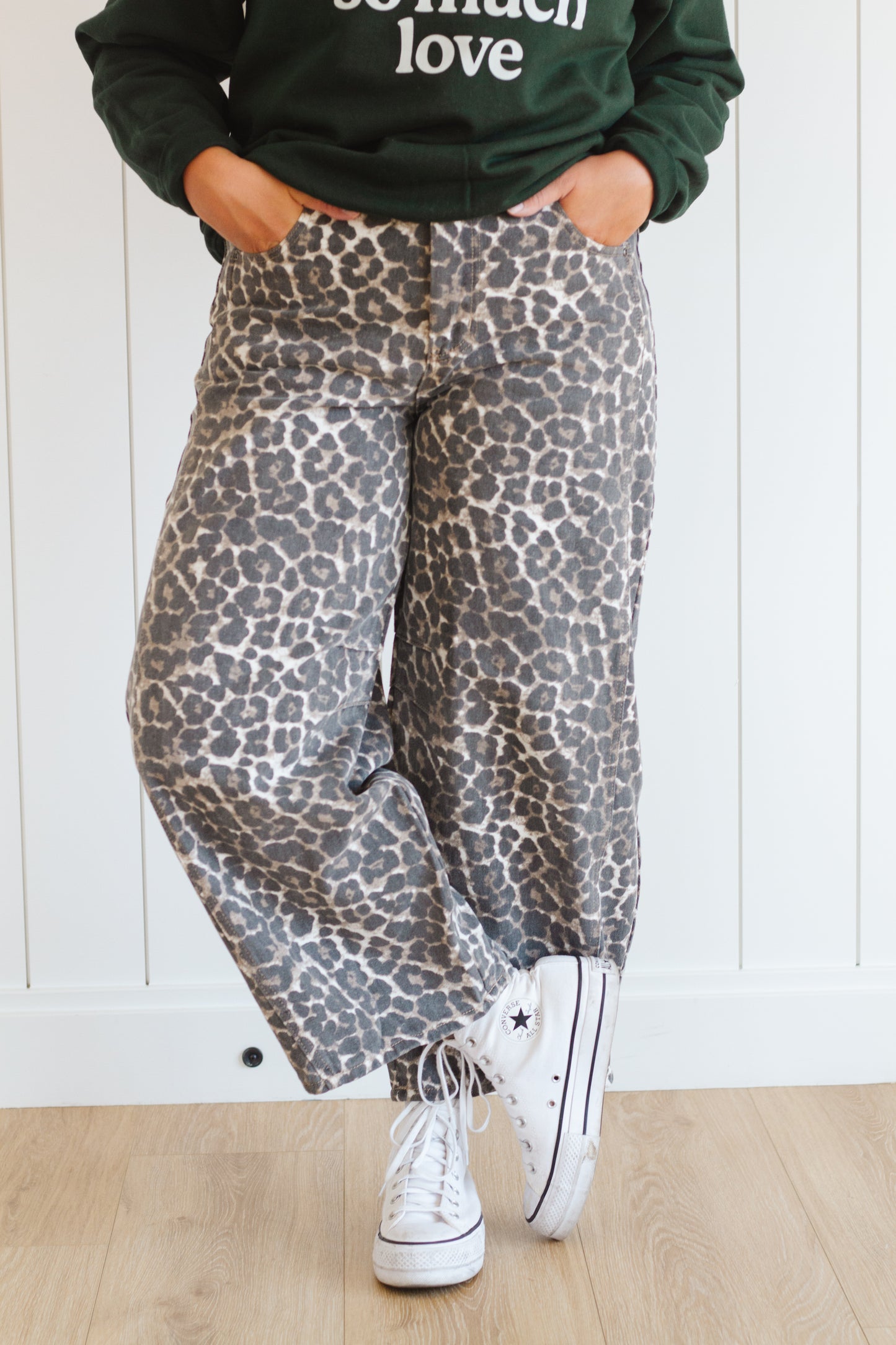 Asher Leopard Barrel Jeans