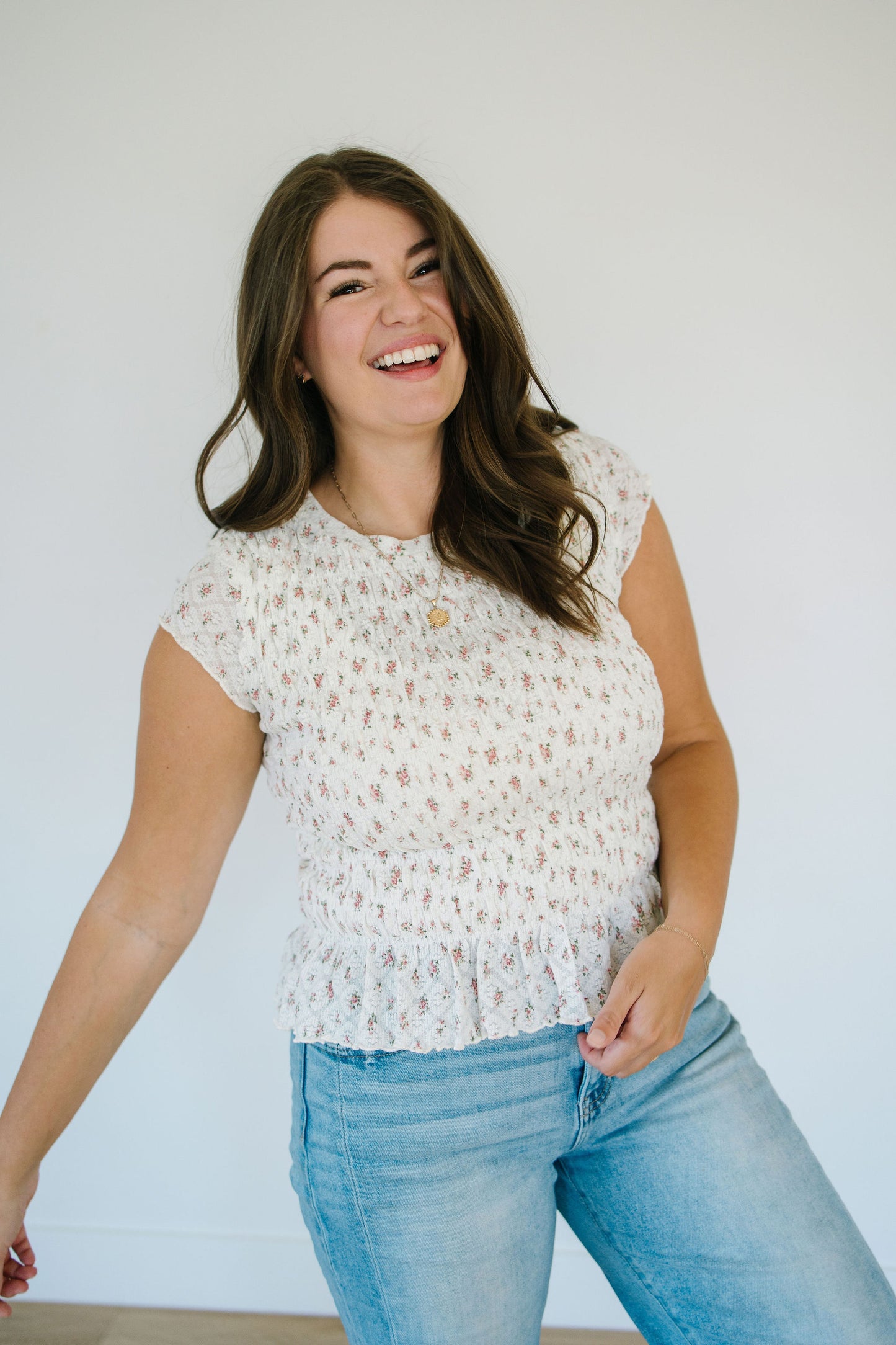 +Gabi Smocked Floral Top - Lettie Boutique