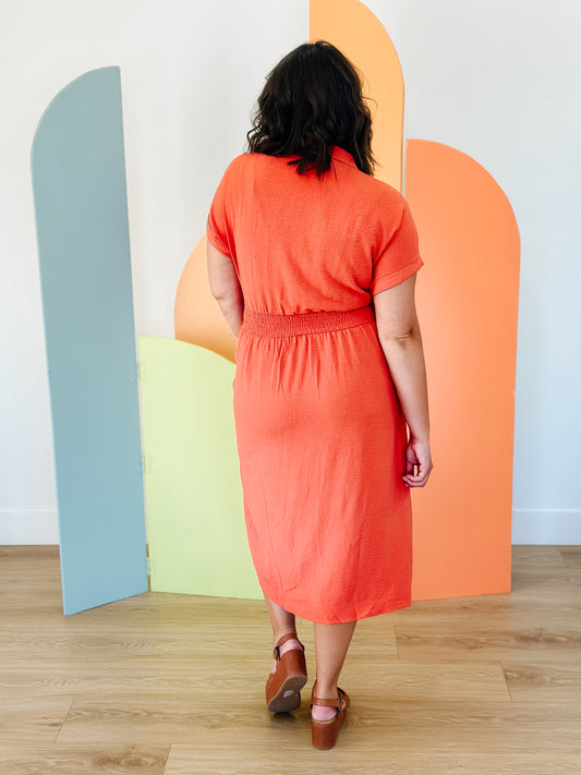 Chrissy Twist Front Shirt Dress
