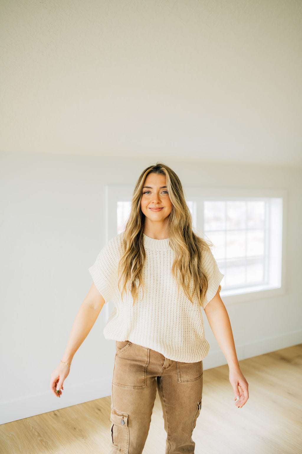 Aubrielle Sweater Top in Ivory