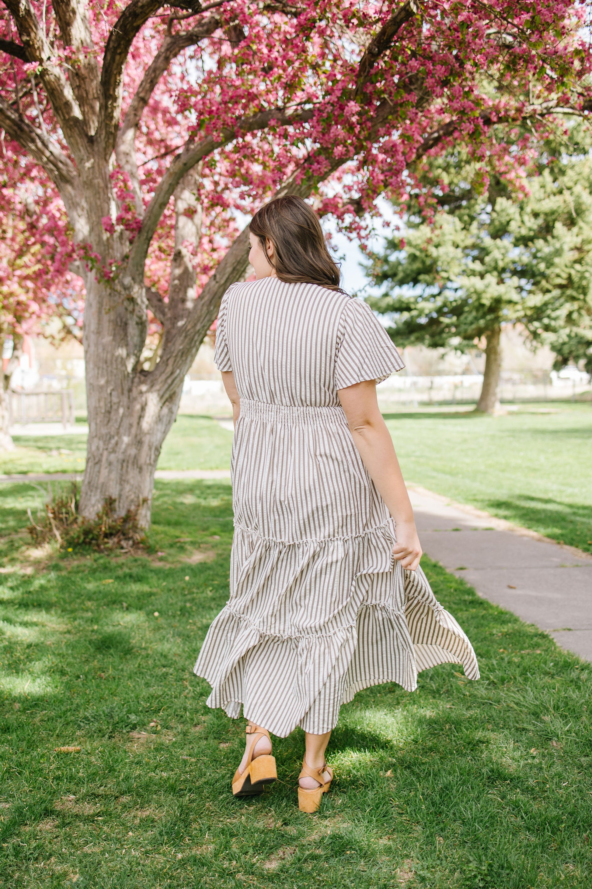 Eden Maxi Dress in Birch Stripe - Lettie Boutique