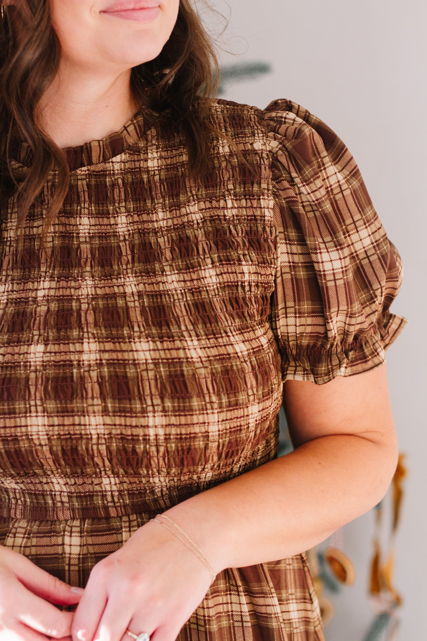 Lottie Plaid Midi Dress