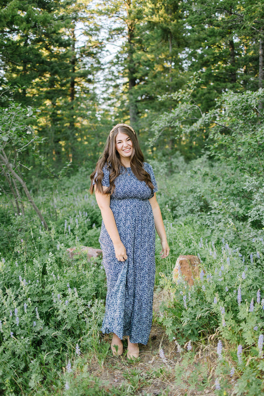 Magnolia Floral Maxi Dress in Midnight