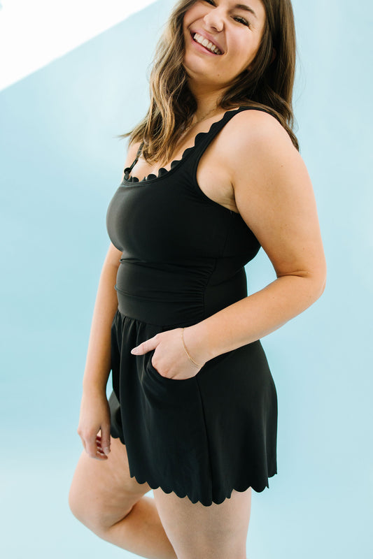 Misty Scalloped Romper Swimsuit - Lettie Boutique