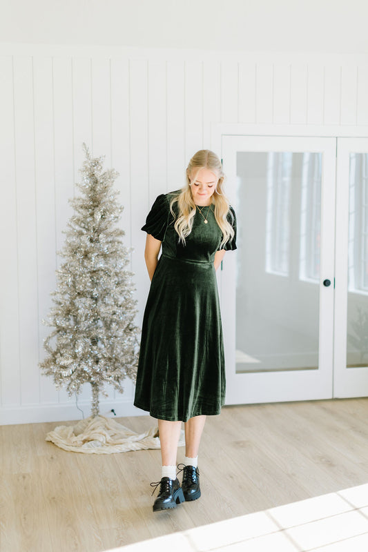 Jewel Velvet Midi Dress