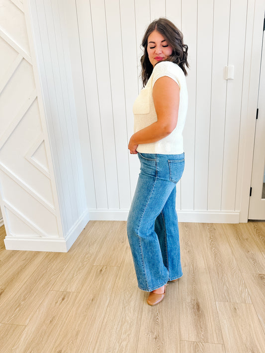 Gina Mock Neck Sweater in Ivory