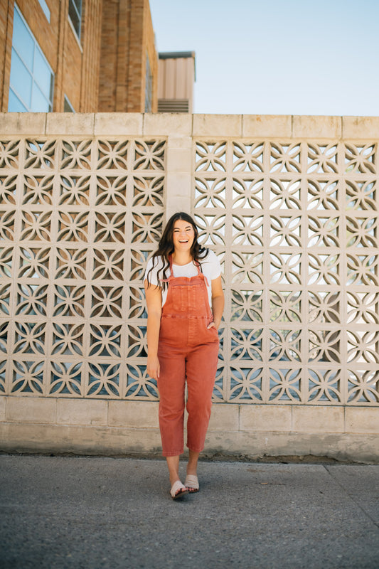 Amelia Knotted Overalls in Red