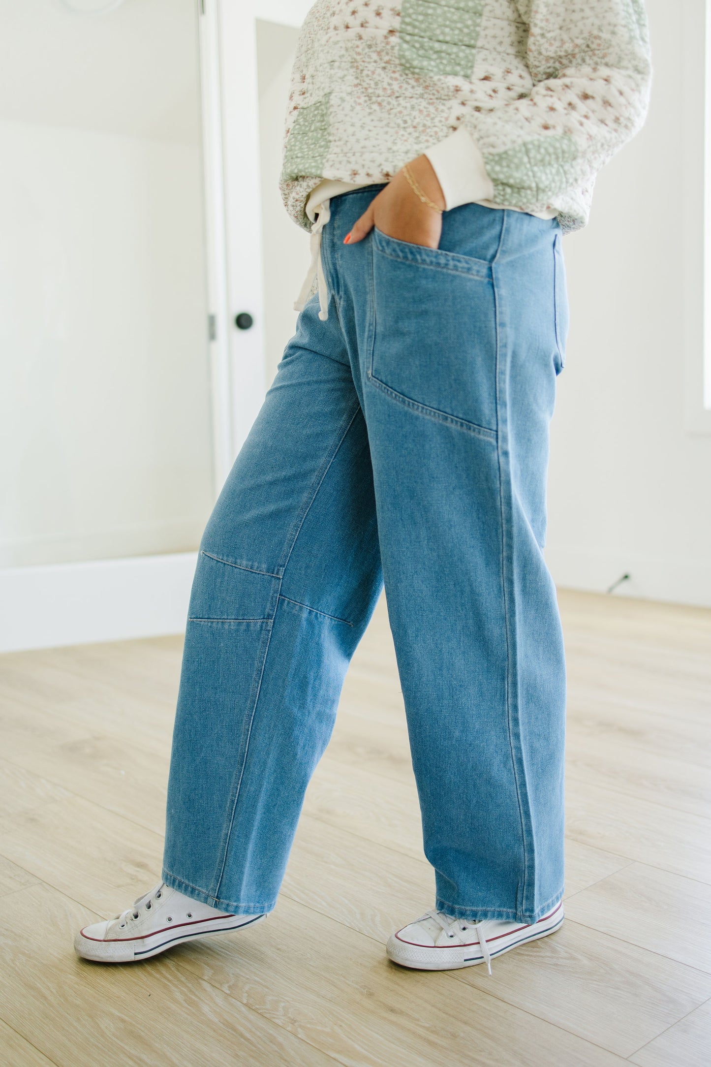 Lawson Drawstring Denim Pants