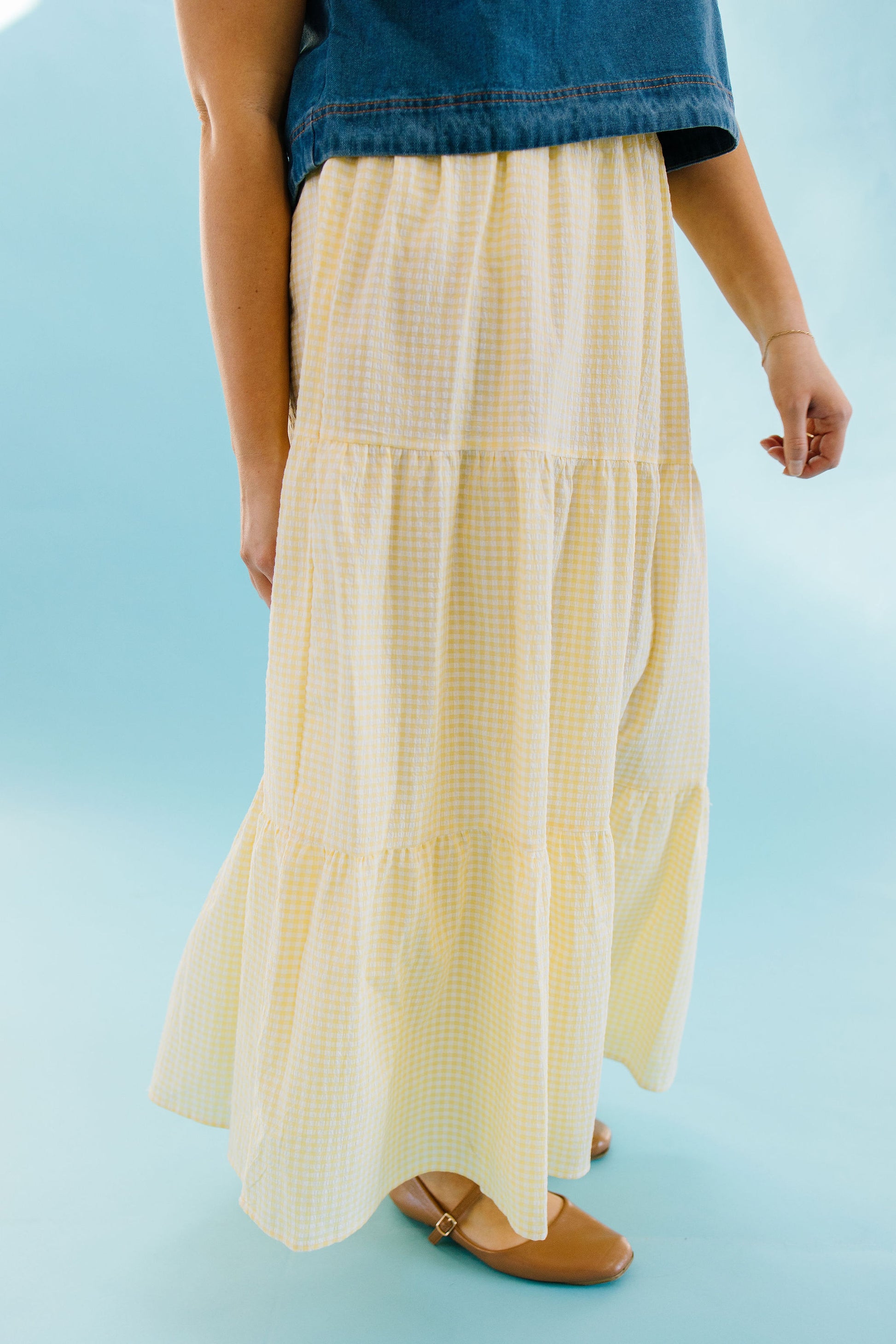 *Mimi Gingham Skirt in Yellow - Lettie Boutique