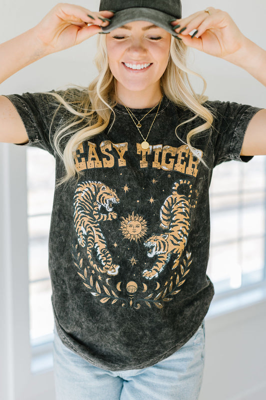 Easy Tiger Tee in Charcoal