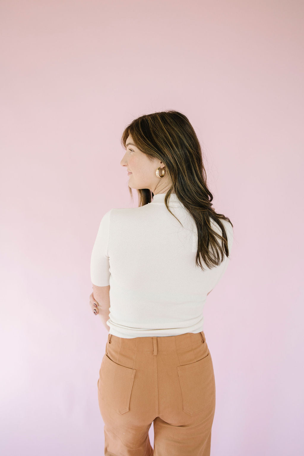 Emily Mock Neck Sweater in Ivory