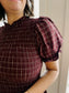 Autumn Plaid Dress in Burgundy