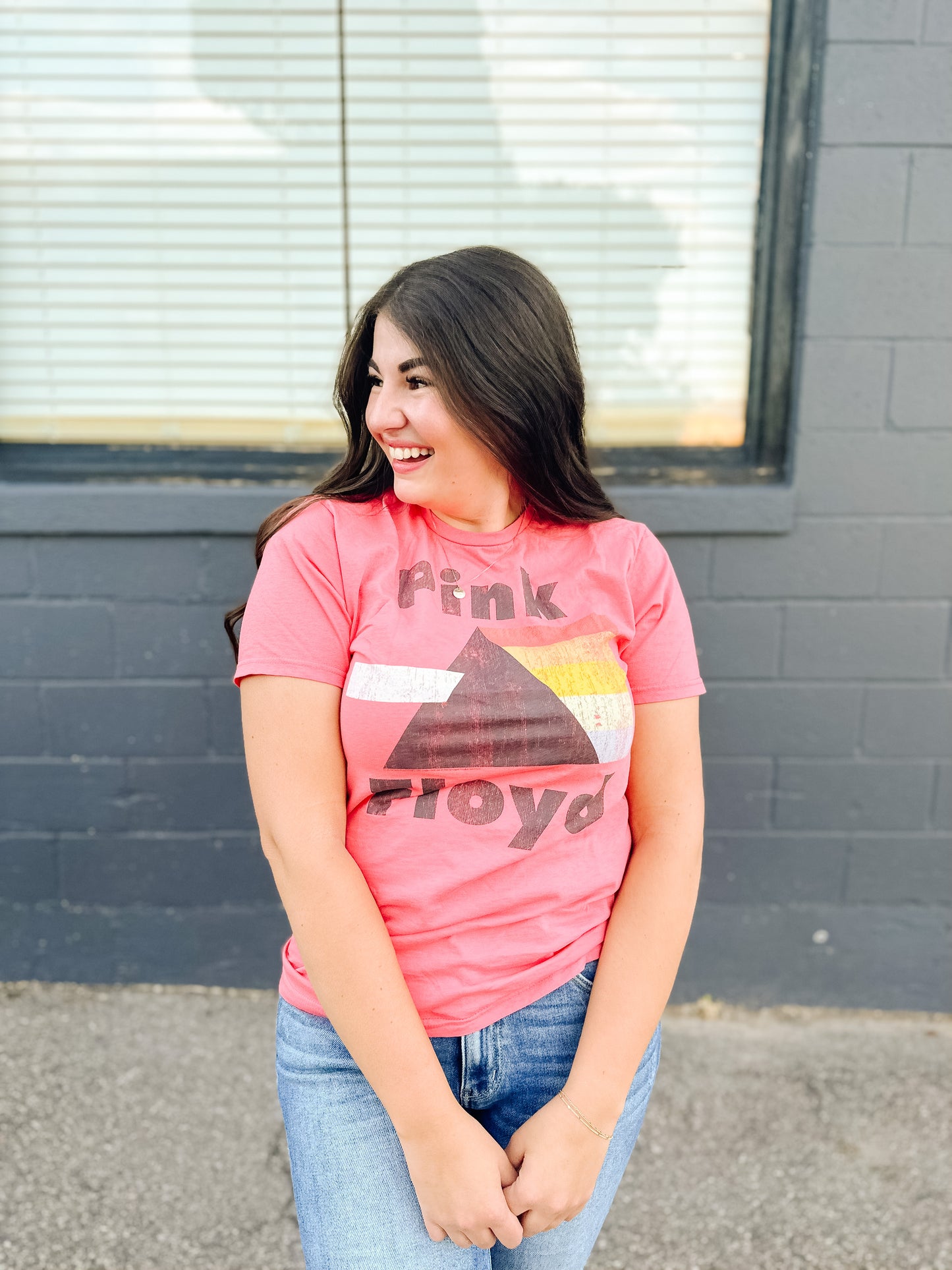 Pink Floyd Tour Tee in Coral