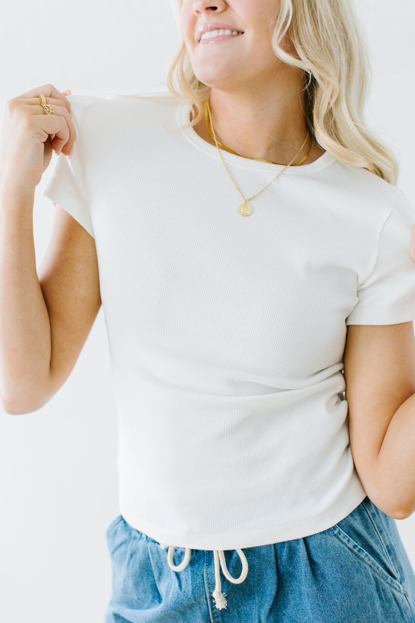 Basic Ribbed Tee - Lettie Boutique