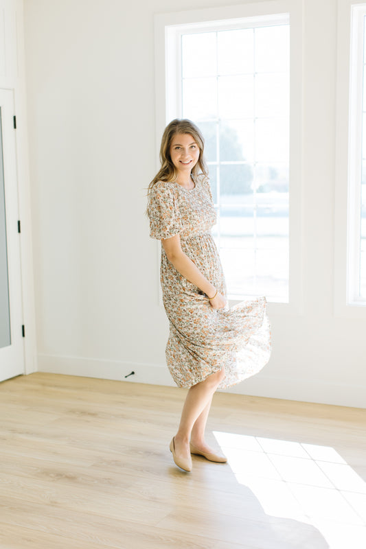 Sorel Floral Midi Dress - Lettie Boutique