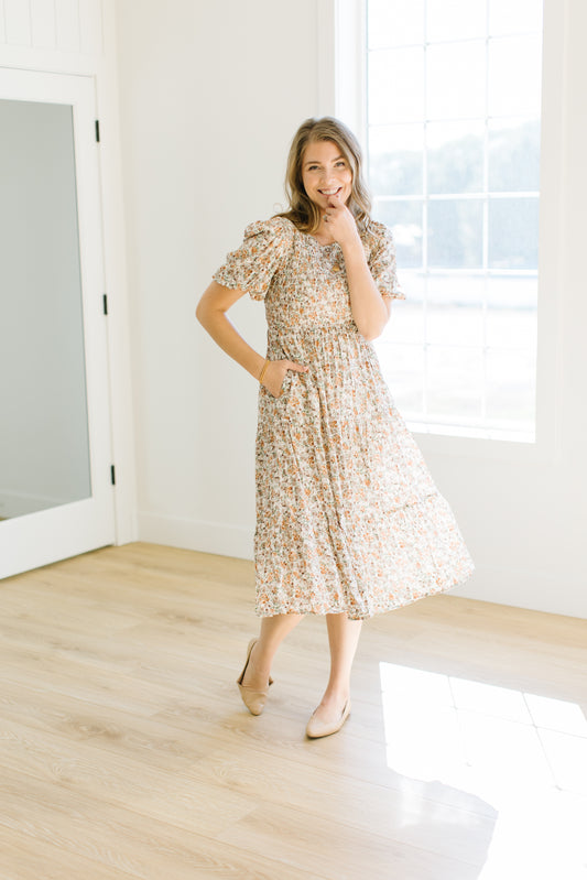 Sorel Floral Midi Dress - Lettie Boutique