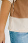 Poly Colorblock Top in Caramel