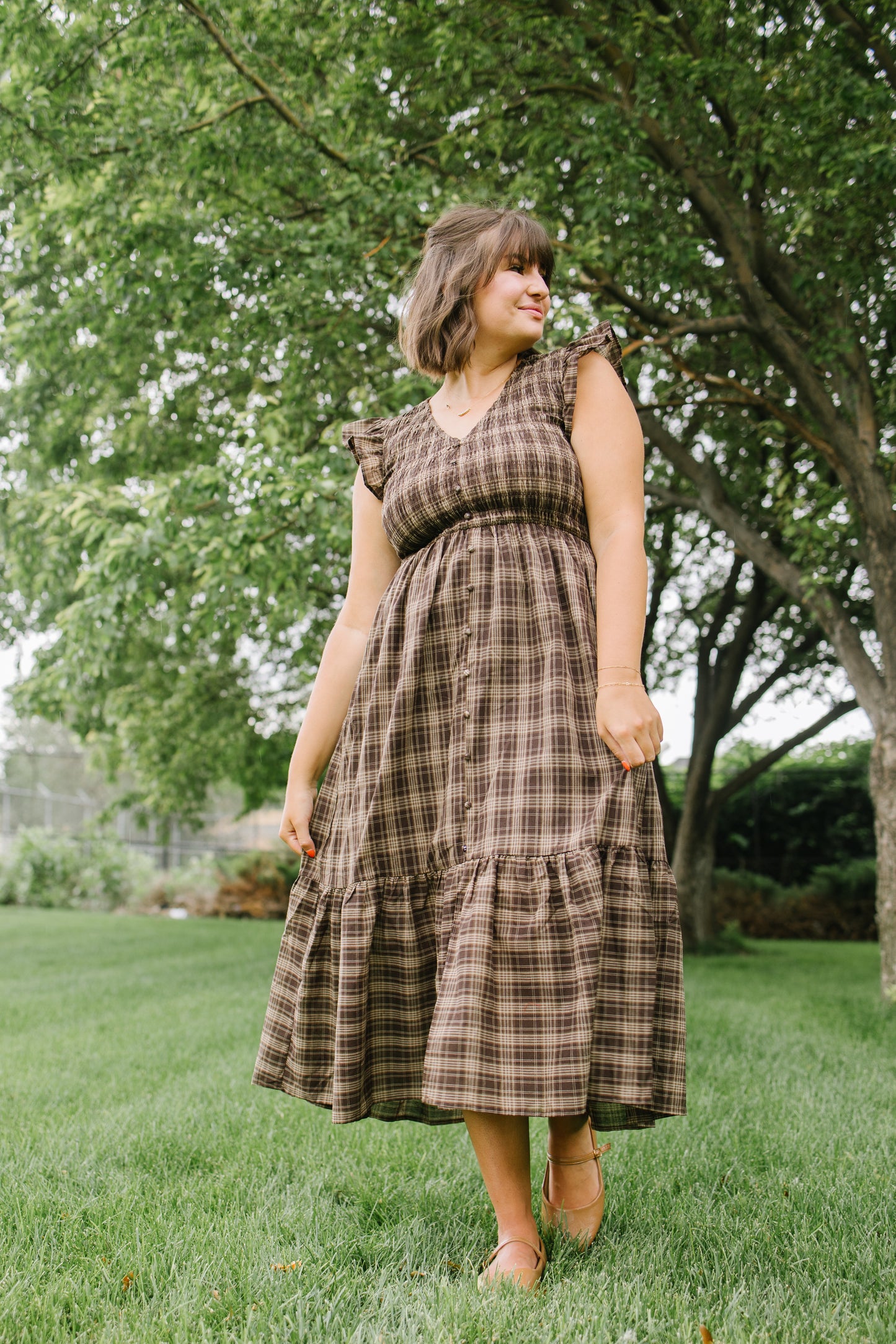 Johanna Smocked Plaid Dress