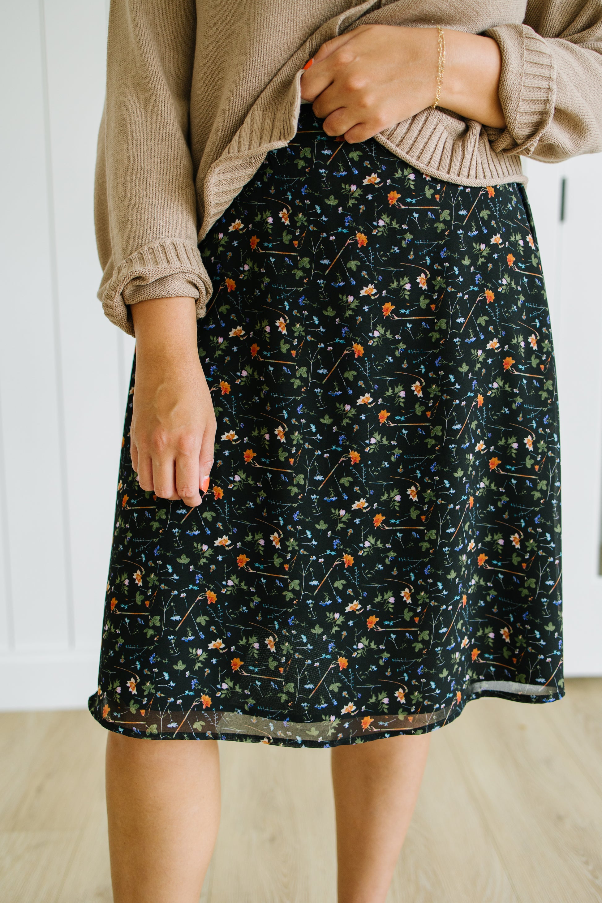 Fern Floral Midi Skirt - Lettie Boutique