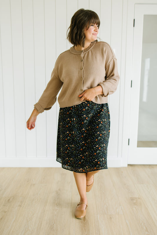 Fern Floral Midi Skirt
