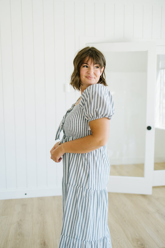 *Jameson Striped Midi Dress - Lettie Boutique