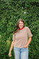 Kit Stripe Colorblock Tee in Brown