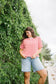 Kit Stripe Colorblock Tee in Red - Lettie Boutique