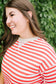 Kit Stripe Colorblock Tee in Red - Lettie Boutique