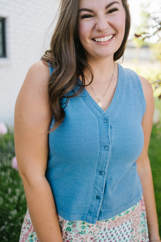 +Romy Denim Tank Top - Lettie Boutique