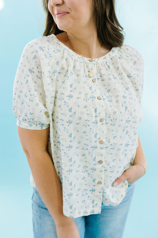 *Annika Floral Button Down Blouse - Lettie Boutique